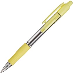 Ручка шариковая автоматическая PILOT Super Grip, резиновый упор, 0.7 мм, масляная основа, стержень синий, корпус жёлтый