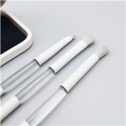 Nail Art Набор кистей для макияжа в футляре с зеркалом, 3 шт., белый