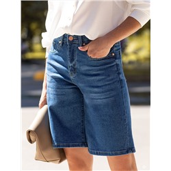 Шорты из эластичного денима