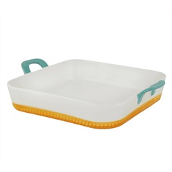 142-070 Квадратное блюдо для запекания 34см с ручками в под.уп.(х8)Фарфор