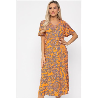Платье Иоланда (оранжево-синее) П13677-5М