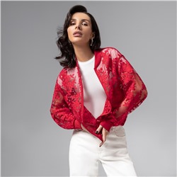 Бомбер с вышивкой, Секрет смелости (красный)