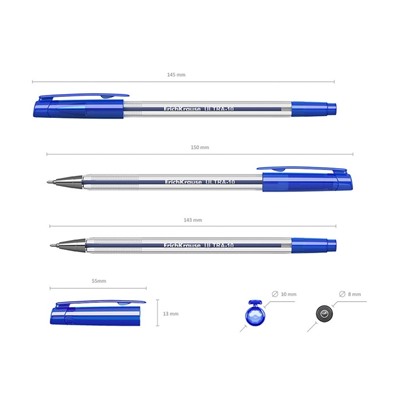 Ручка шариковая Erich Krause ULTRA-10, узел-игла 0.7 мм, толщина линии 0.26 мм, чернила синие, длина линии письма 2000 метров