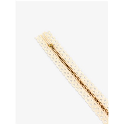 Молния металлическая, №3, неразъёмная, замок автомат, 30 см, бежевая