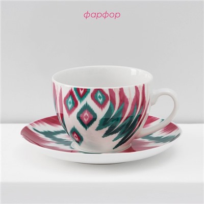 Сервиз чайный Доляна Askım, 12 предметов: 6 чашек 250 мл, 6 блюдец d=15 см, фарфор