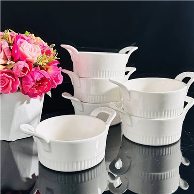 142-056 Набор из 6 круглых салатников 15см в под.уп.(х8)Фарфор