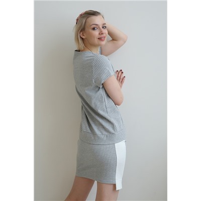 Юбка женская 20-063L3 меланж/полоска