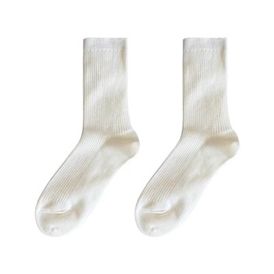 Autumn cotton white knee socks, summer thin shoes for leather shoes, mid-length, Korean style