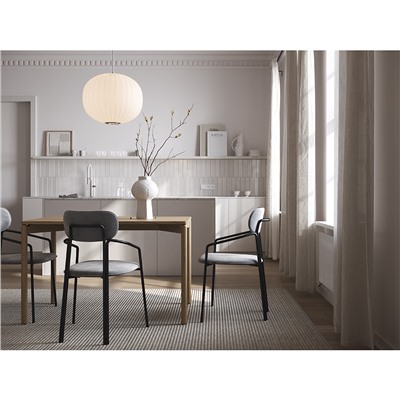 Стул Ror, Round, велюр, черный/серый