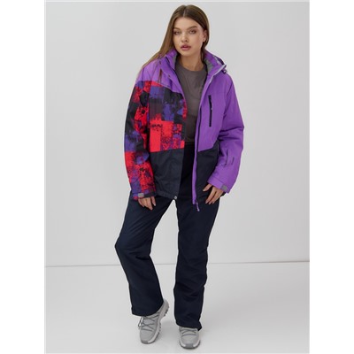 Горнолыжный костюм женский зимний УЦЕНКА фиолетового цвета 02801F