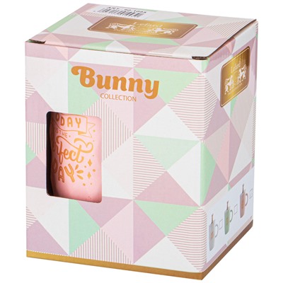 КРУЖКА LEFARD С КРЫШКОЙ И ЛОЖКОЙ BUNNY 390МЛ, РОЗОВАЯ