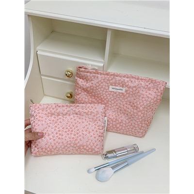 Fresh capacious cosmetic bag for traveling, organizer bag, handheld small clutch bag