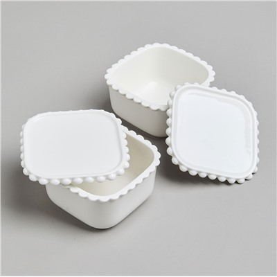 НАБОР ИКОРНИЦ LEFARD "PEARL" С КРЫШКАМИ 2 ШТ. КВАДРАТ. 10*5,5 СМ 200 МЛ