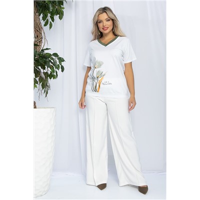 Блуза Лотус (бело-оранжевая) Б13160-20М