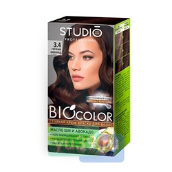 Крем-краска для волос STUDIO BIOcolor 3.4, Горячий шоколад, 50/50/15 мл.