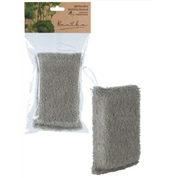 Мочалка вязаная "Брикет", лён, поролон, 16х11х4см