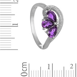 Кольцо 'Тильда' с аметистами и фианитами ТГКН.727АМ2.09
