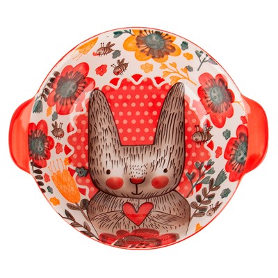 Емкость для запекания "Kawaii Forest.Bunny" 18,5*16*5,5см. v=550мл. (фарфор) (min12) (транспортная у