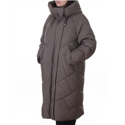 A621 GRAY/BROWN Пальто зимнее женское (200 гр. холлофайбер)