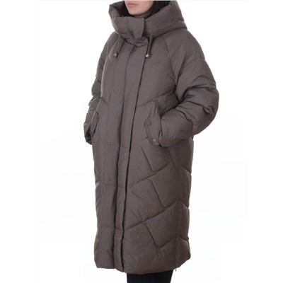 A621 GRAY/BROWN Пальто зимнее женское (200 гр. холлофайбер)