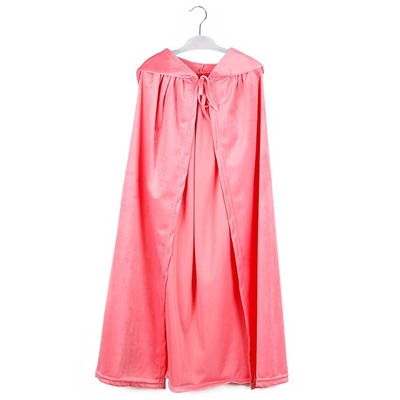 Карнавальный плащ детский, плюш, длина 95 см, розовый