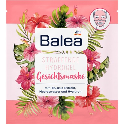 Balea Maske Hibiskus Hydrogel Балеа Маска с экстрактом гибискуса, морской водой и гиалуроном для интенсивного увлажнения 1 шт.