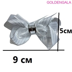 Резинка-бант белый Корея 2 шт диаметр 9 см Арт 8