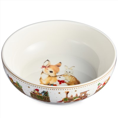 НАБОР ПОСУДЫ LEFARD "C НОВЫМ ГОДОМ" 3 ПР.: САЛАТНИК 800 МЛ, ТАРЕЛКА 19 СМ, КРУЖКА 400 МЛ (КОР=8НАБ.)