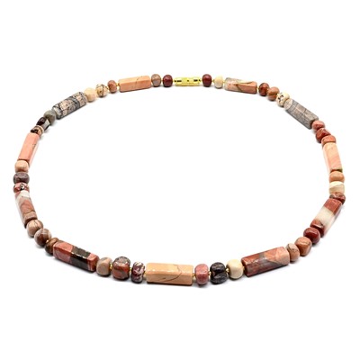 Яшма уральская бусы брусок 22*7мм, 52см