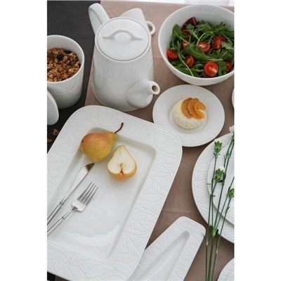 Блюдо Magistro Crotone, 35.7×25.6×3.1 см, прямоугольное, фарфор, белое