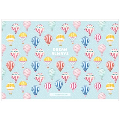Альбом для рисования 12л., А4, на скрепке Greenwich Line "Air-balloon", 120г/м2