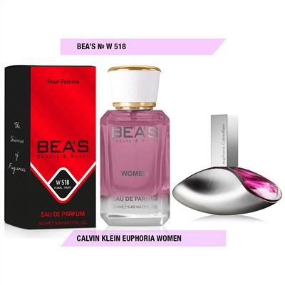 Beas W518 Calvin Klein Euphoria Women edp 50 ml, Парфюм женский Beas W518 создан по мотивам аромата Calvin Klein Euphoria