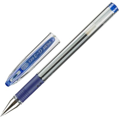Ручка гелевая Pilot G3, узел 0.38 мм, чернила синие, комфортный держатель, ультратонкое письмо