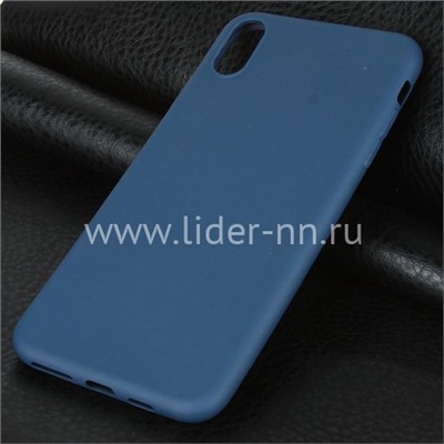 Задняя панель для  iPhone XS MAX  Силикон матовый (синяя)
