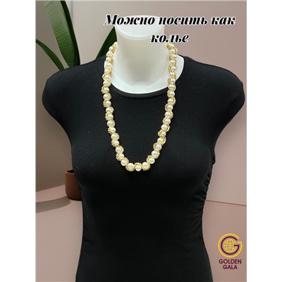 Пояс женский цепочка  с жемчугом модель 14