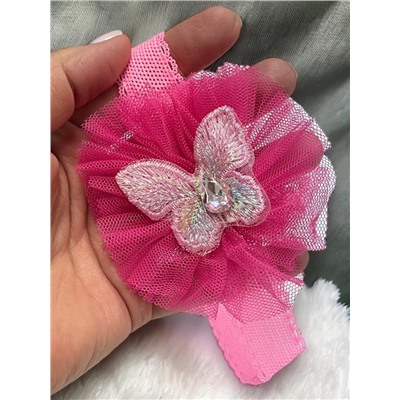 Ободок-повязка детская с бабочкой Арт ОБ8А тип 6