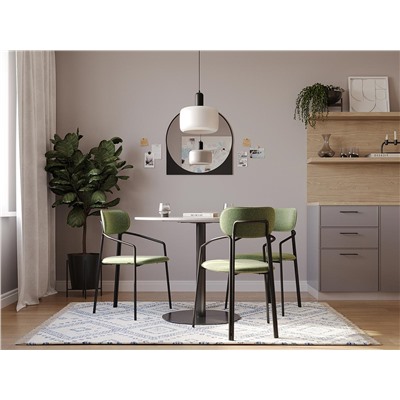 Стул Ror, Round, рогожка, черный/зеленый