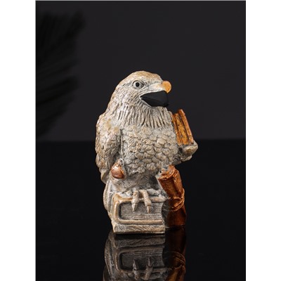 Фигурка гипс «Ворон с книгами», 8 см, серый с бронзой