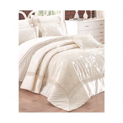 Постельное Белье Евро 2 сп. с Жаккардовым Покрывалом 270x260 см Deluxe Series Yatak Ortusu - cotton box