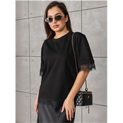 Футболка "Лейс" черный женская