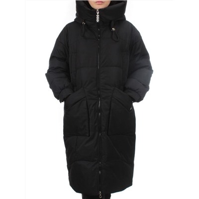 8819 BLACK Пальто зимнее женское (холлофайбер 200 гр.)