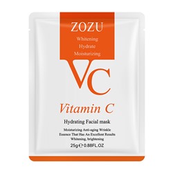 Тканевая осветляющая и увлажняющая маска для лица с Витамином С ZOZU Whitening Hydra Moisturizing Vitamin C mask, 25 гр