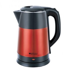 Чайник Kelli KL-1374 красный Объем 1,8л Мощность 2200Вт металл/пластик двойные стенки(12)