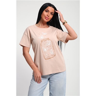 Женская футболка 85657 / бежевый