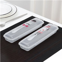 Футляр для столовых приборов Доляна, 24×7.5×3.8 см, прозрачный, рисунок МИКС