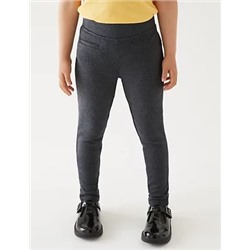 Girls' Skinny Leg Knitted School Trousers (2-18 Yrs)