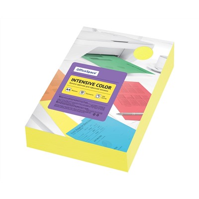 Бумага цветная OfficeSpace "Intensive Color", А4, 80г/м2, 500л., (желтый)