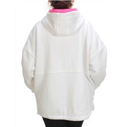 2561 WHITE/PINK Худи женское (50 гр. синтепон)