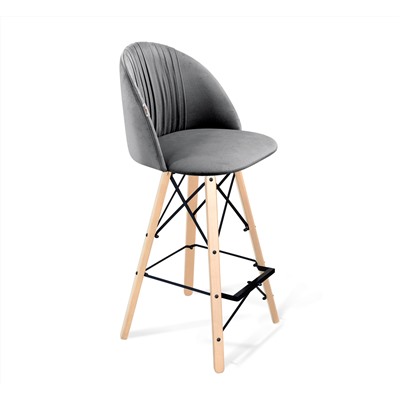 Стул барный SHT-ST35-1/S80
                        угольно-серый / прозрачный лак / черный