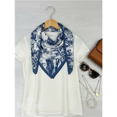 Косынка шелковая с принтом Арт 25183/008